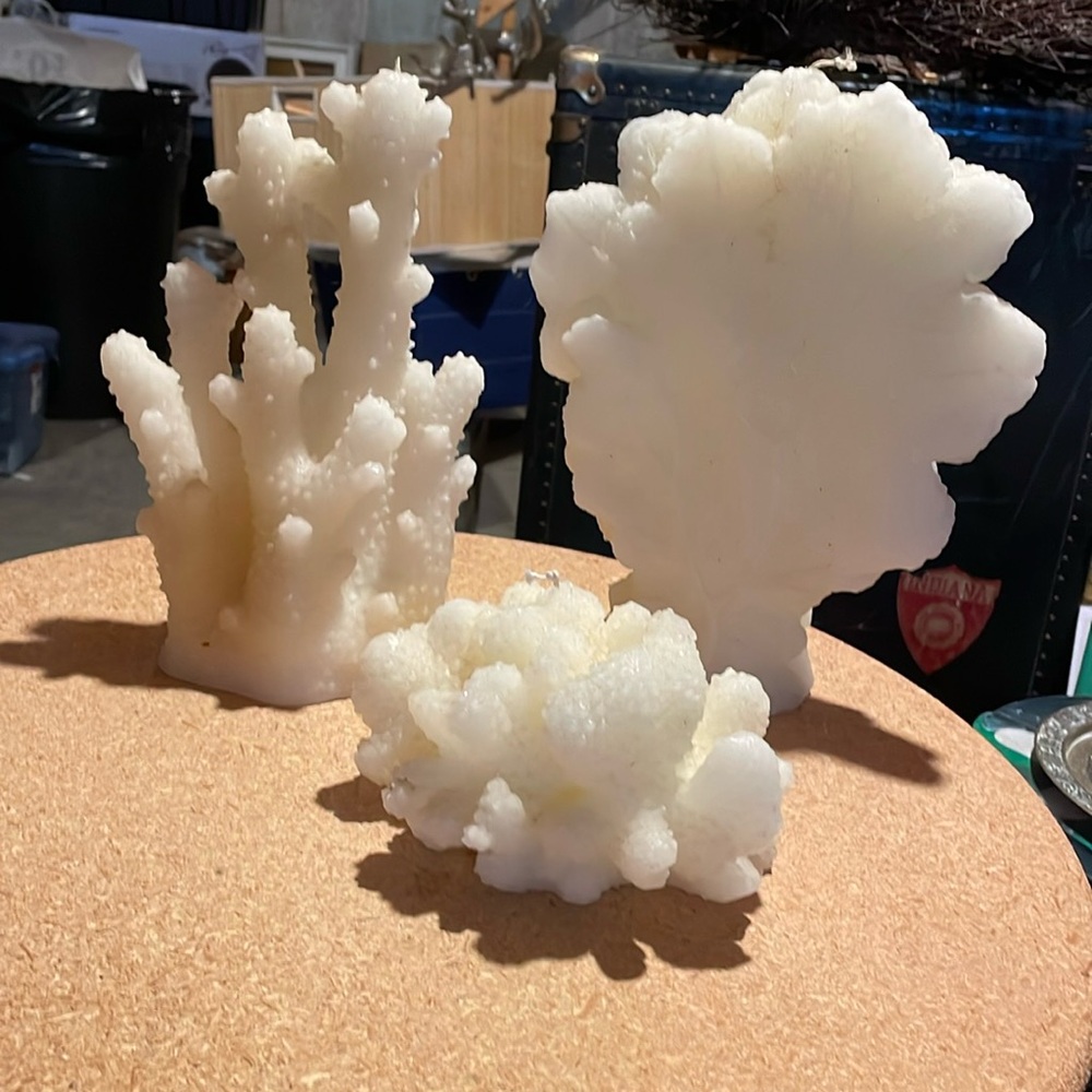 Pottery barn coral candle